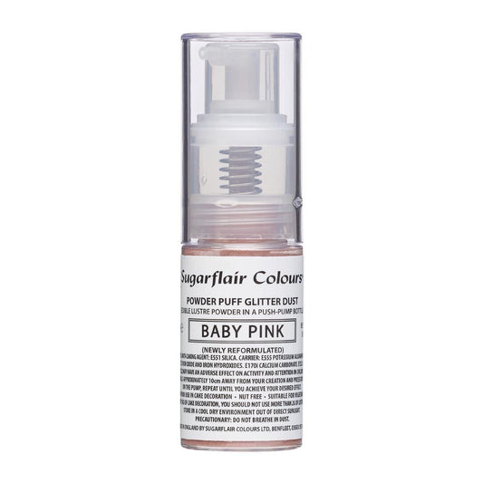 Sugarflair Pump Spray Glitter Dust -Baby Pink-