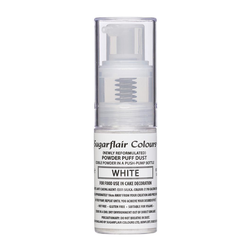Sugarflair Pump Spray Powder Puff Dust -White