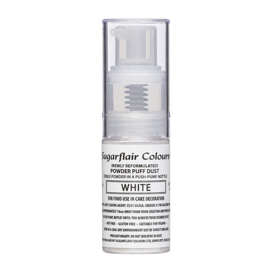Sugarflair Pump Spray Powder Puff Dust -White