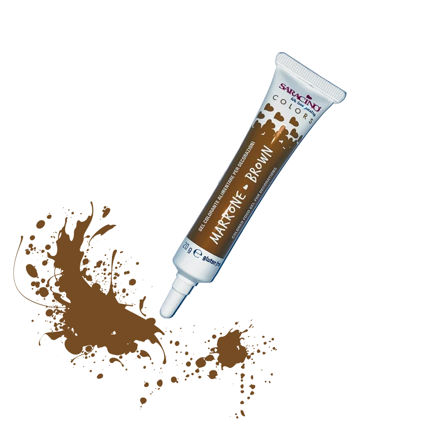 Saracino Food Gel Colour 20g Brown
