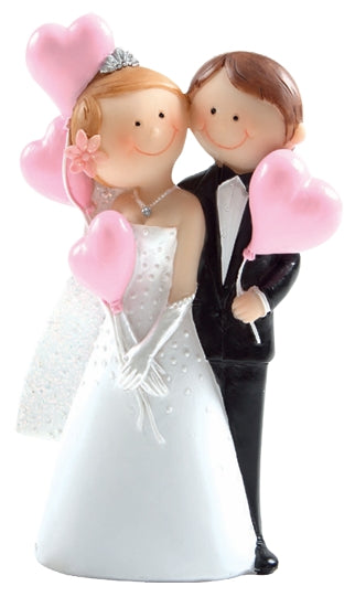 Bride & Groom with Heart Balloons