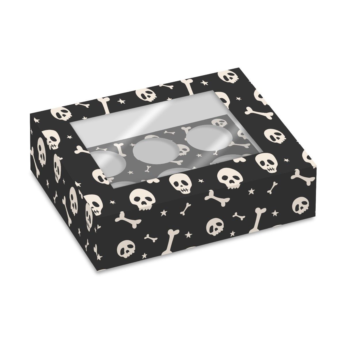 Simply Making Cupcake Box 6 - pk/2 - Halloween Skeleton