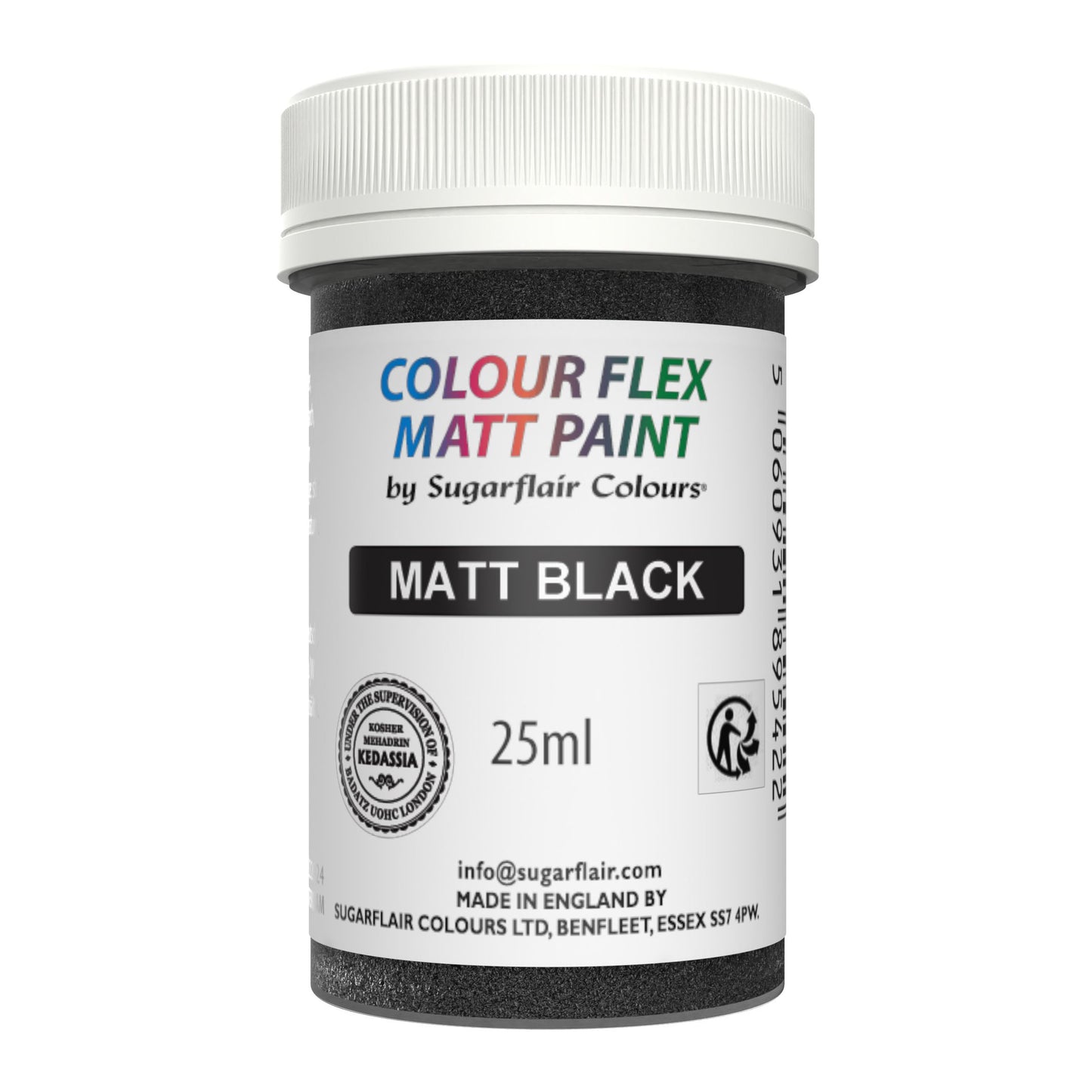 Sugarflair Edible Matt Paint - Black- 25ml