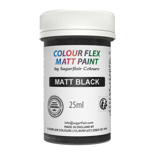 Sugarflair Edible Matt Paint - Black- 25ml