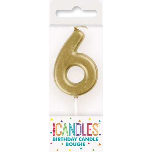 CANDLE GOLD PICK BDAY – NUMBER 6