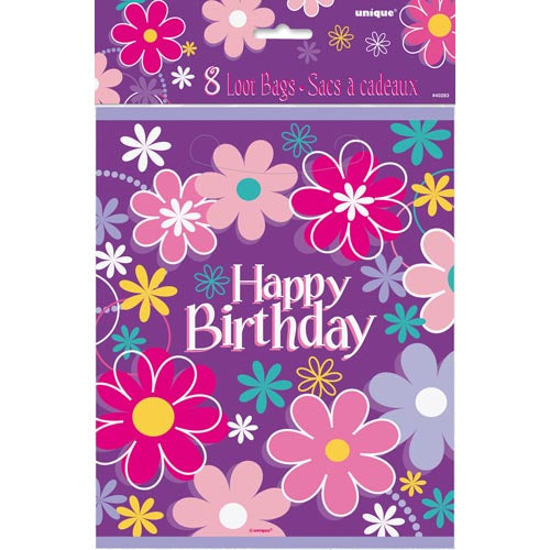 LOOT BAGS BLOSSOM BIRTHDAY X8