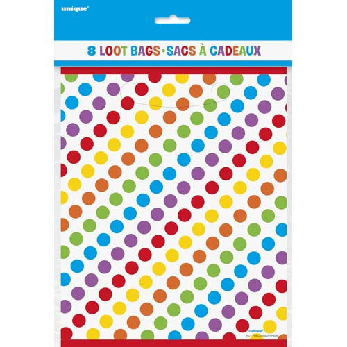 LOOT BAGS RAINBOW BIRTHDAY X8