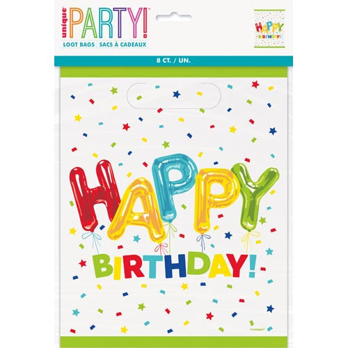 LOOT BAGS BALLOONS BIRTHDAY X8