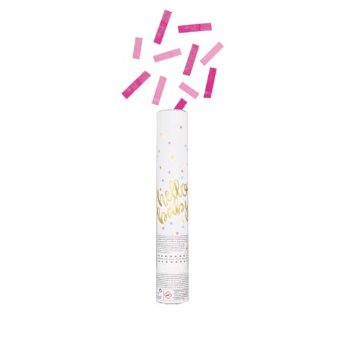 CONFETTI CANNON BABY PINK 30CM