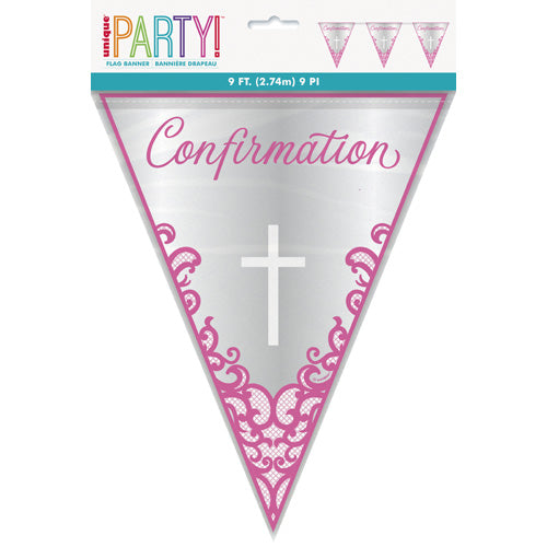 BANNER FLAG – CONFIRMATION PINK 9FT
