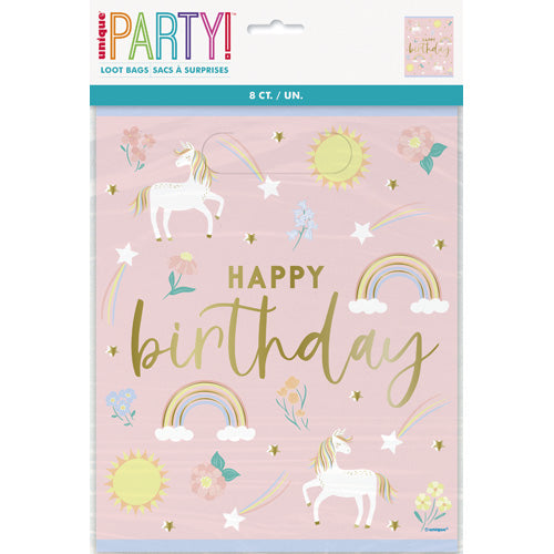 LOOT BAGS X8 – RAINBOW UNICORN