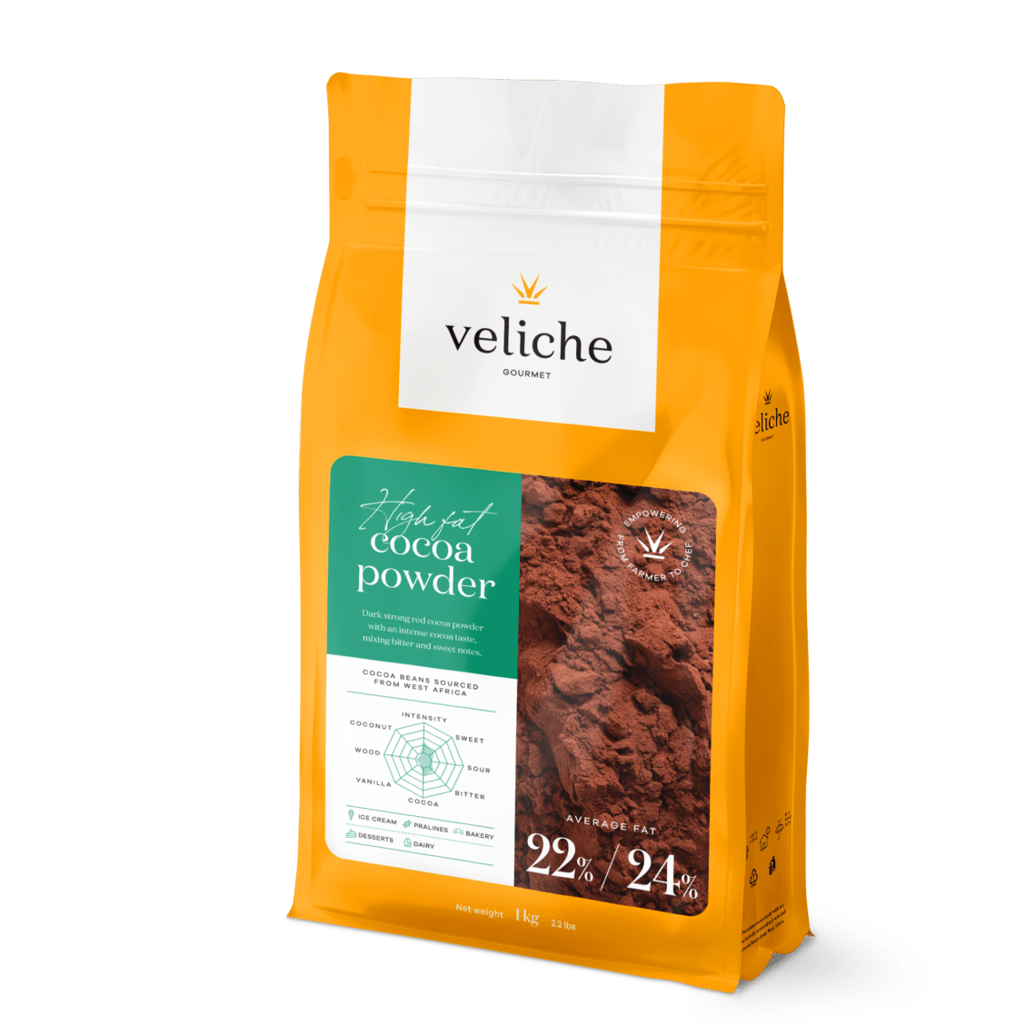 Veliche High Fat Cocoa Powder 22/24% 1000g