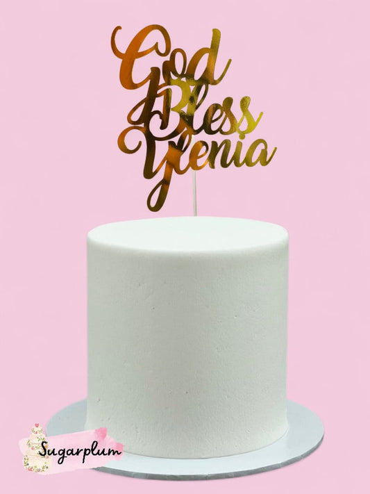 God Bless Personalised Cake Topper