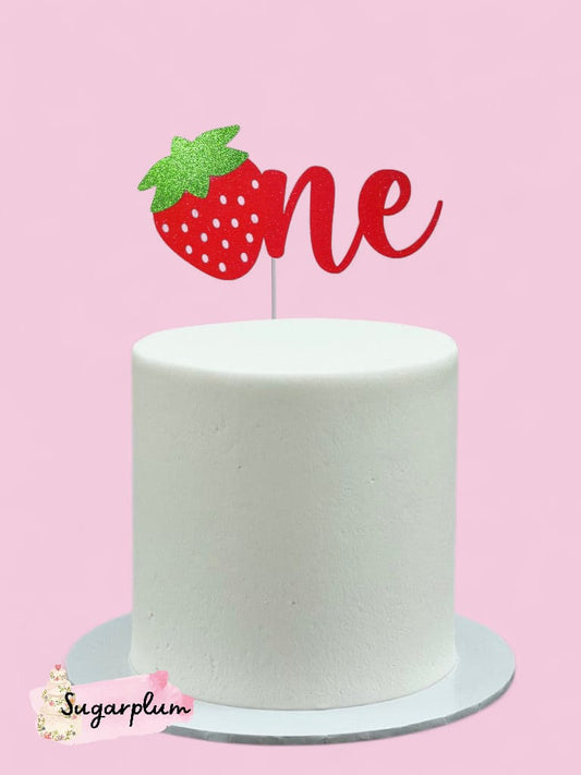 Strawberry One Cake Topper