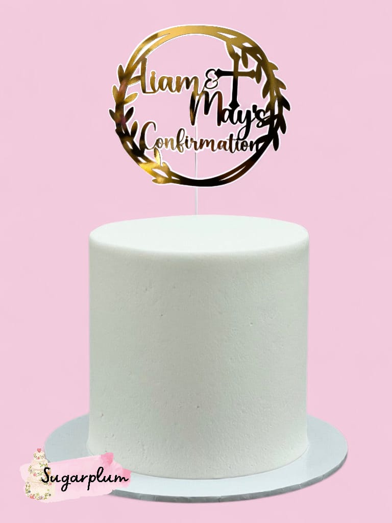 Confirmation Round Personalised Cake Topper