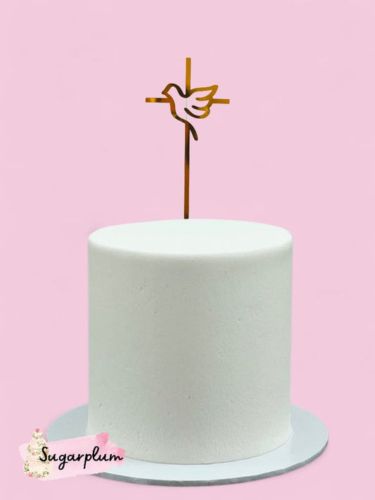 Cross with Dove Cake Topper