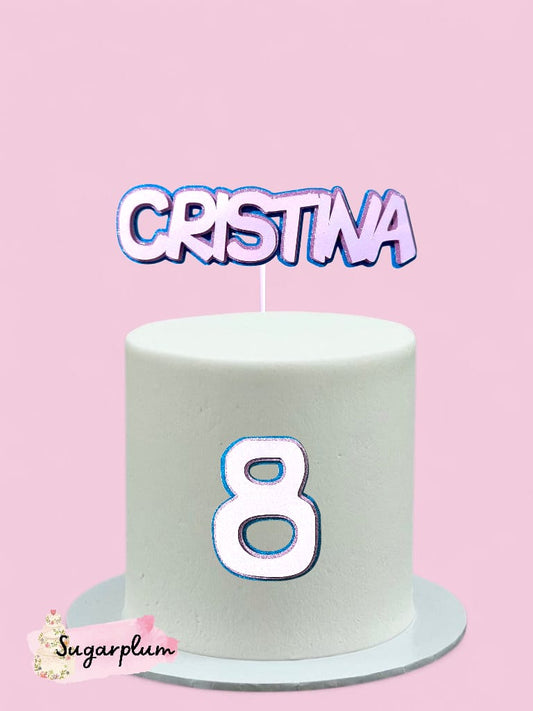 Name and Age 3-Layer Cake Topper