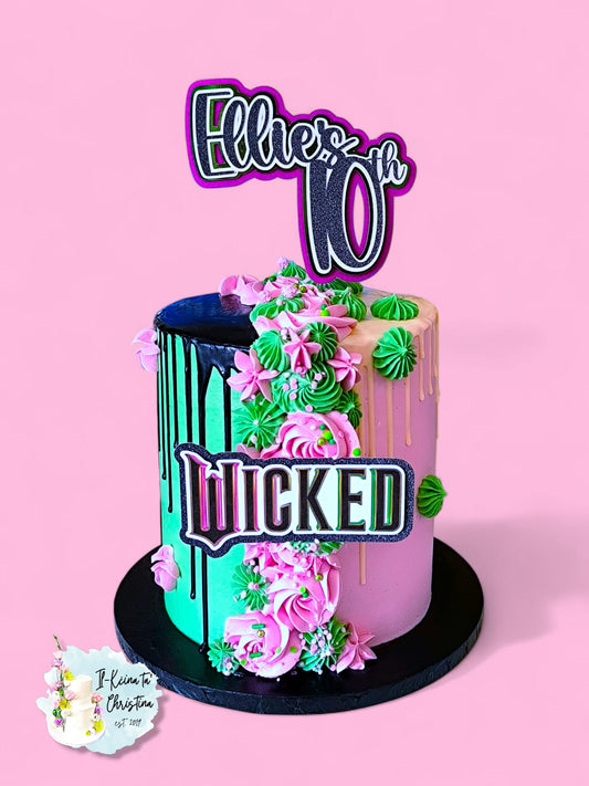 Wicked Set of 2 Personalised Cake Topper