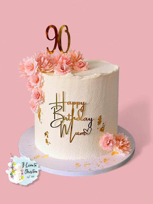 Happy Birthday Mum & Age Cake Topper