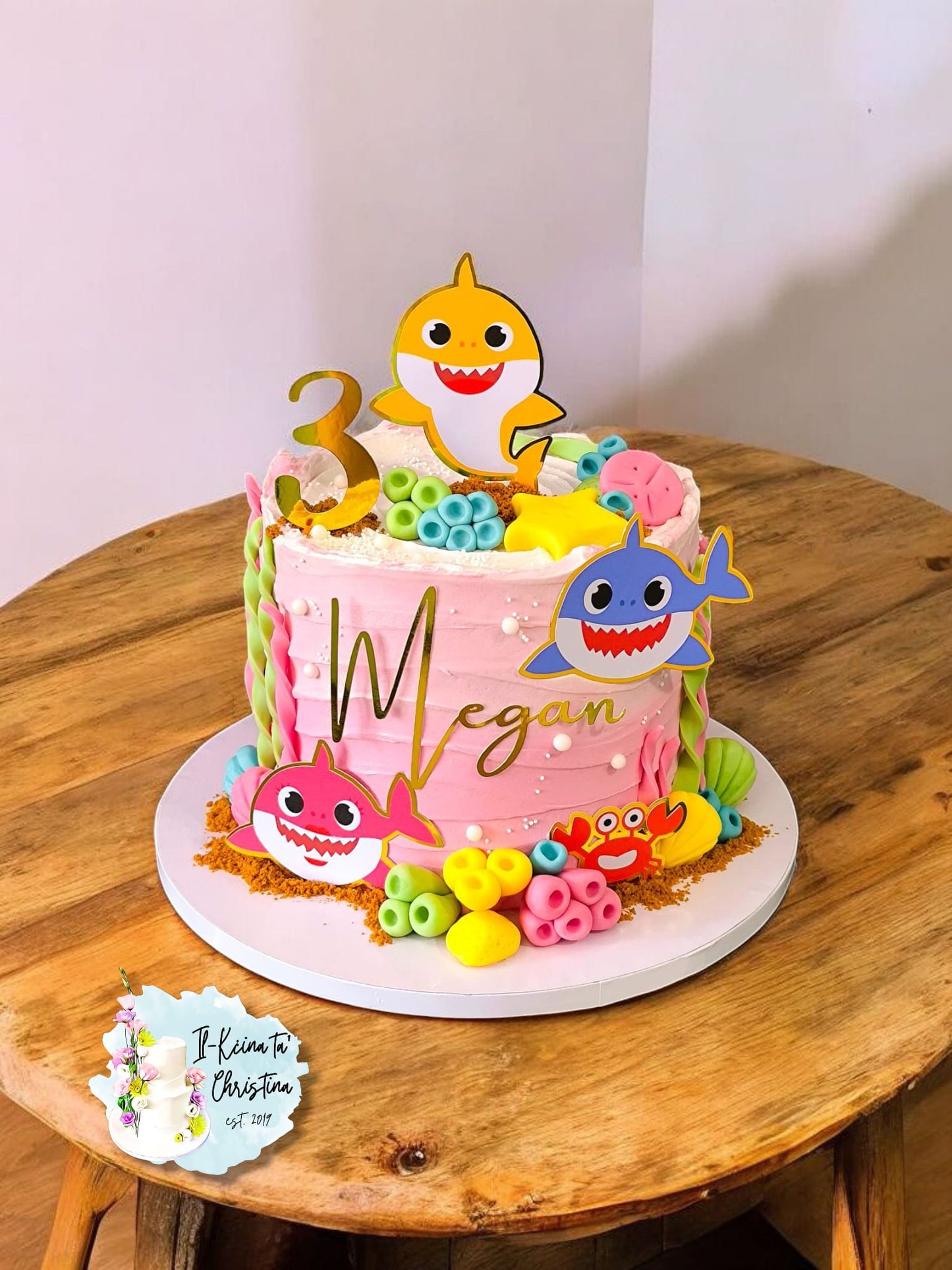 Baby Shark Set of 6 Personalised Cake Topper