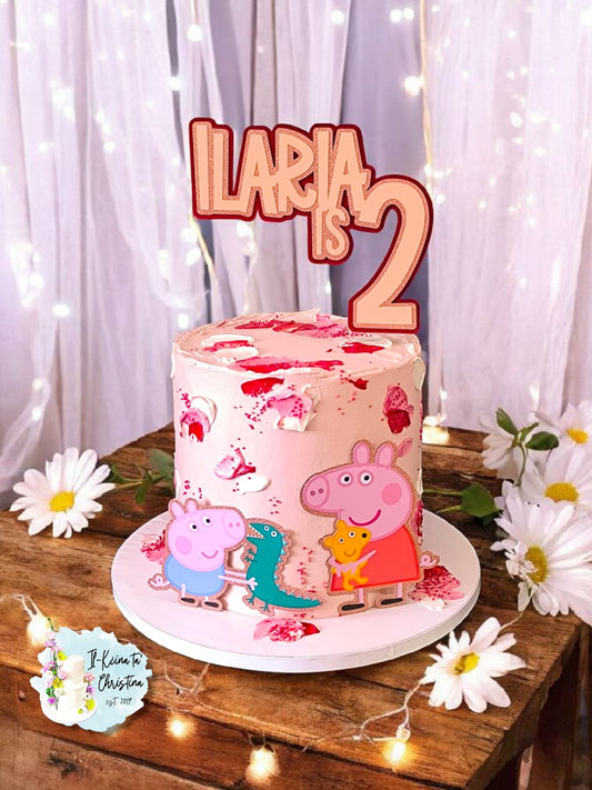 Peppa Pig Set of 3 Personalised Cake Topper
