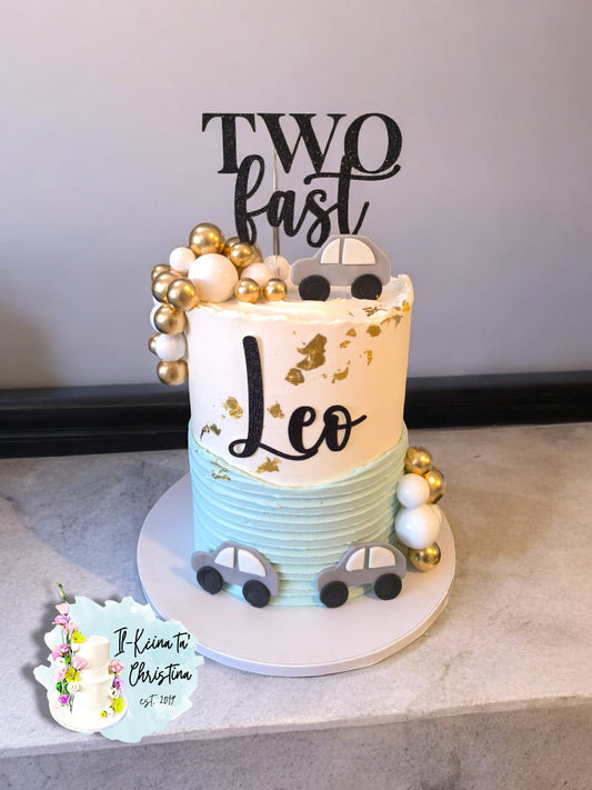 Two Fast Set of 2 Personalised Cake Topper
