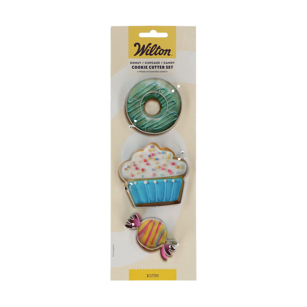 Wilton Cookie Cutter Donut - Cupcake - Candy set/3