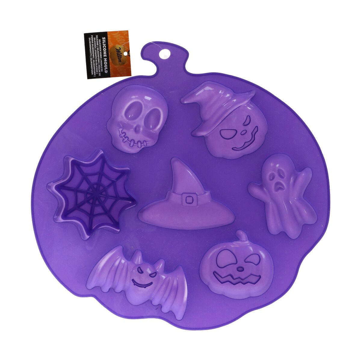 Wilton Silicone Mould Ghost/Witch/ Hat/Bat/Pumpkin/Skull/Spider Web