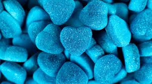 Sour Blue Filled Hearts