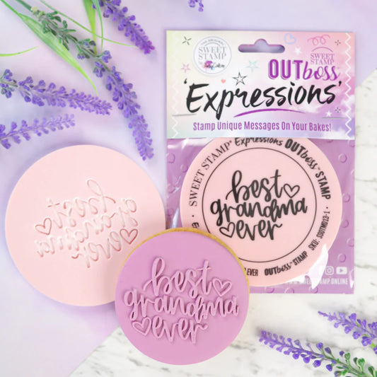 Sweet Stamp OUTboss Expressions - Elegant Best Grandma Ever - Regular Size
