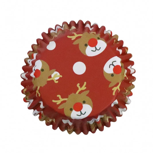 Christmas Foil-lined Cupcake Cases - Reindeer (Pack of 30)